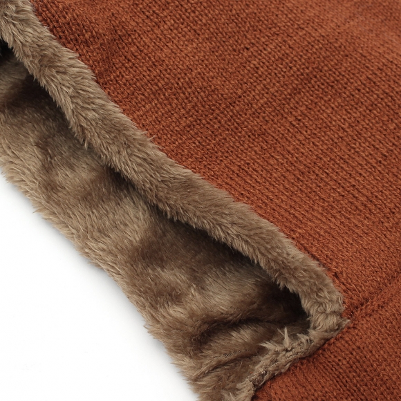 플러피 집업 넥워머 모자(브라운)