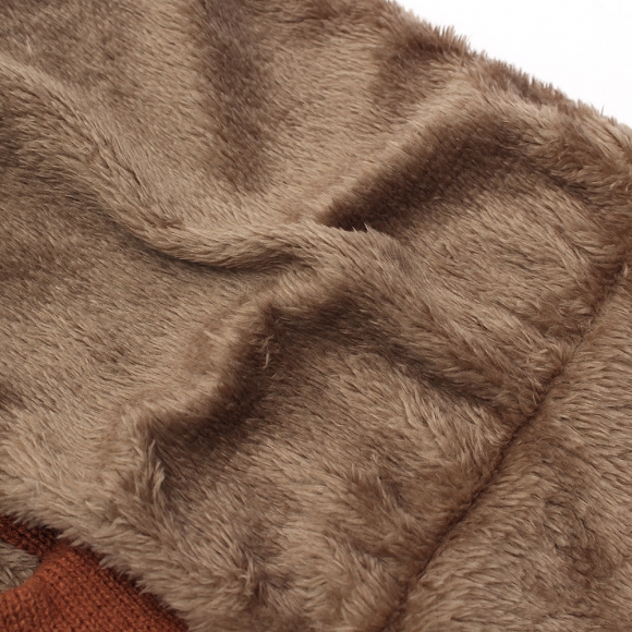 플러피 집업 넥워머 모자(브라운)