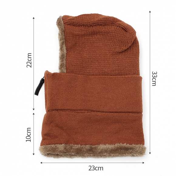 플러피 집업 넥워머 모자(브라운)