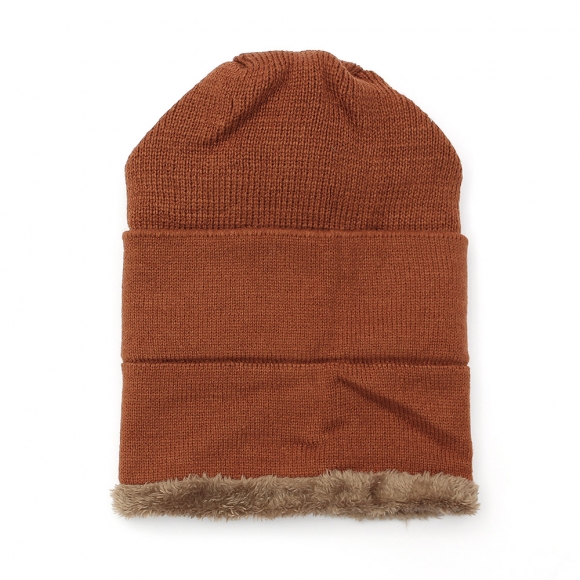 플러피 집업 넥워머 모자(브라운)