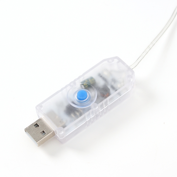 [은하수] LED 500구 실버선 USB 지네 전구(12.5m) (웜색) (리모컨포함)