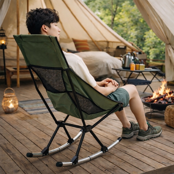 2WAY 릴랙스 스윙 캠핑의자(카키)