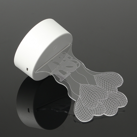 홈오브제 3D 착시 아크릴 무드등(하트풍선)