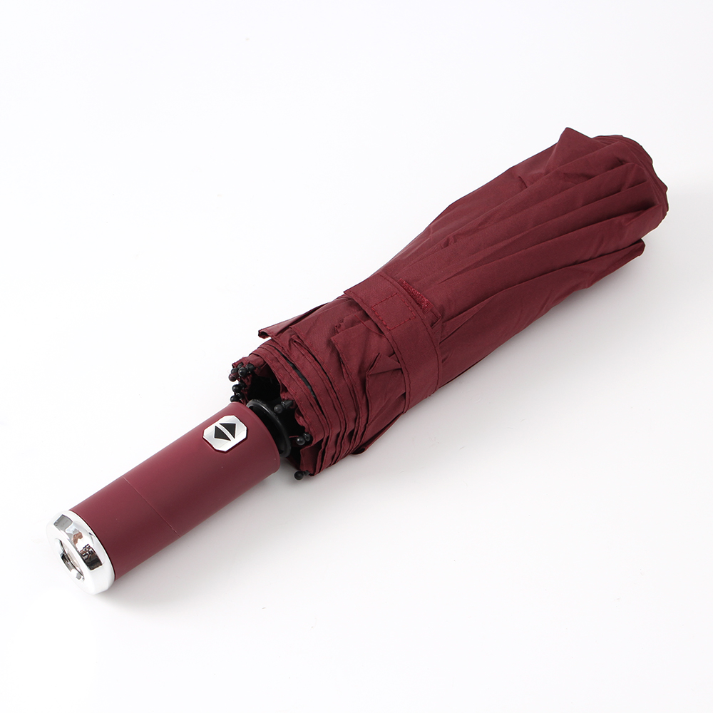 Oce 3단 접이식 LED 후레쉬 안전 우산 레드 가벼운 기념품 양우산 우산 후레시 초경량 우양산