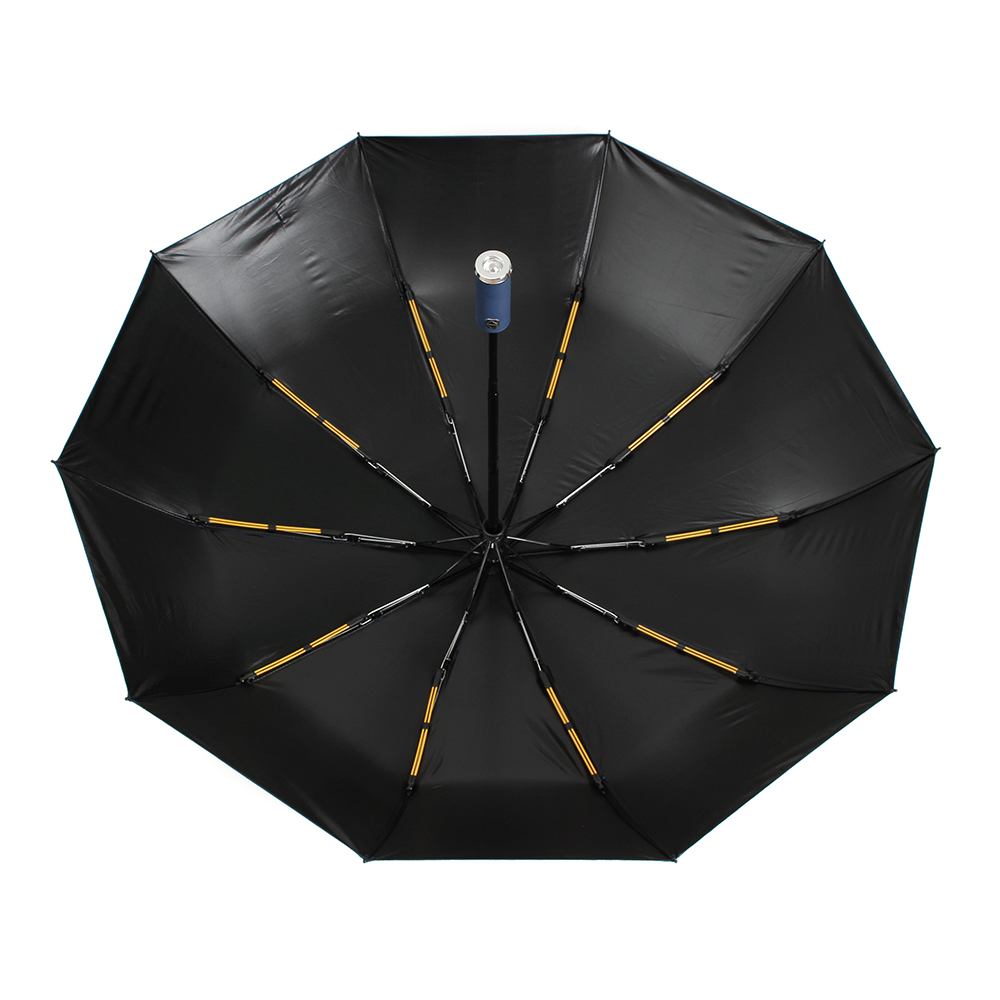 Oce 3단 접이식 LED 후레쉬 안전 우산 네이비 휴대용 랜턴 우산 비상 렌턴 후라쉬 가벼운 기념품 양우산