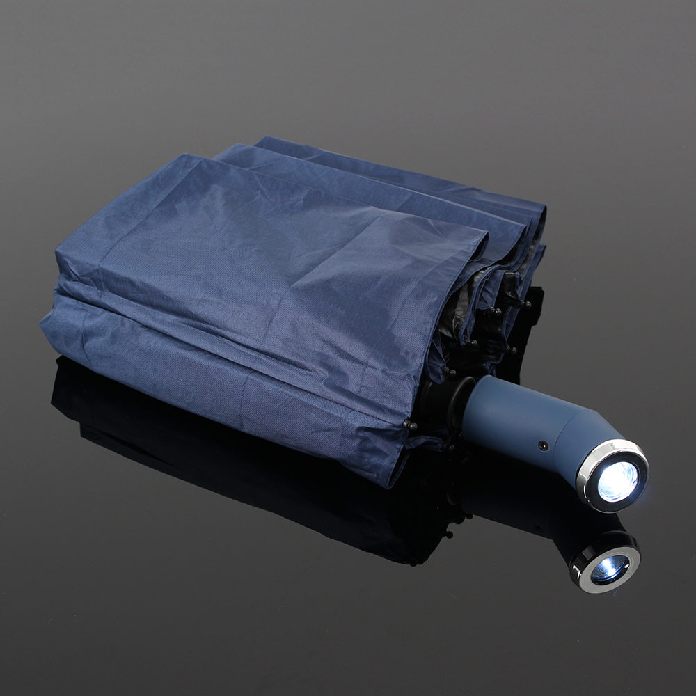 Oce 3단 접이식 LED 후레쉬 안전 우산 네이비 휴대용 랜턴 우산 비상 렌턴 후라쉬 가벼운 기념품 양우산