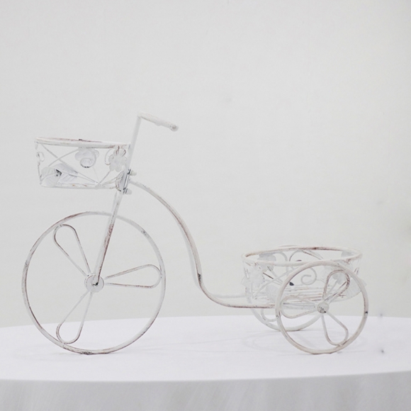 인테리어 자전거 모형 화분 바구니 (D) (화이트)