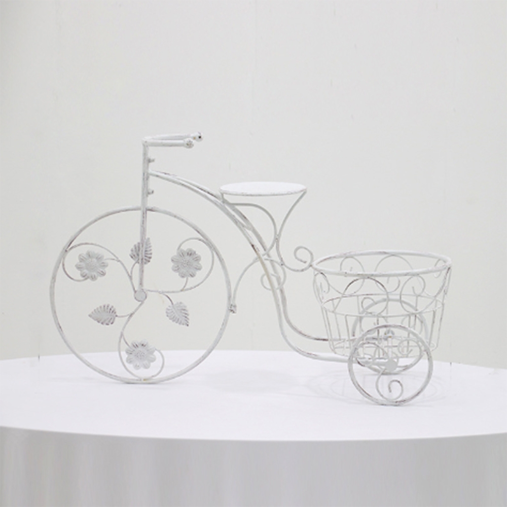 인테리어 자전거 모형 화분 바구니 (E) (화이트)