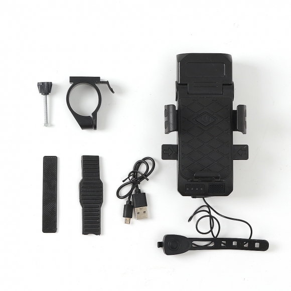올인원 USB충전 스마트폰 거치 자전거 전조등(블랙)