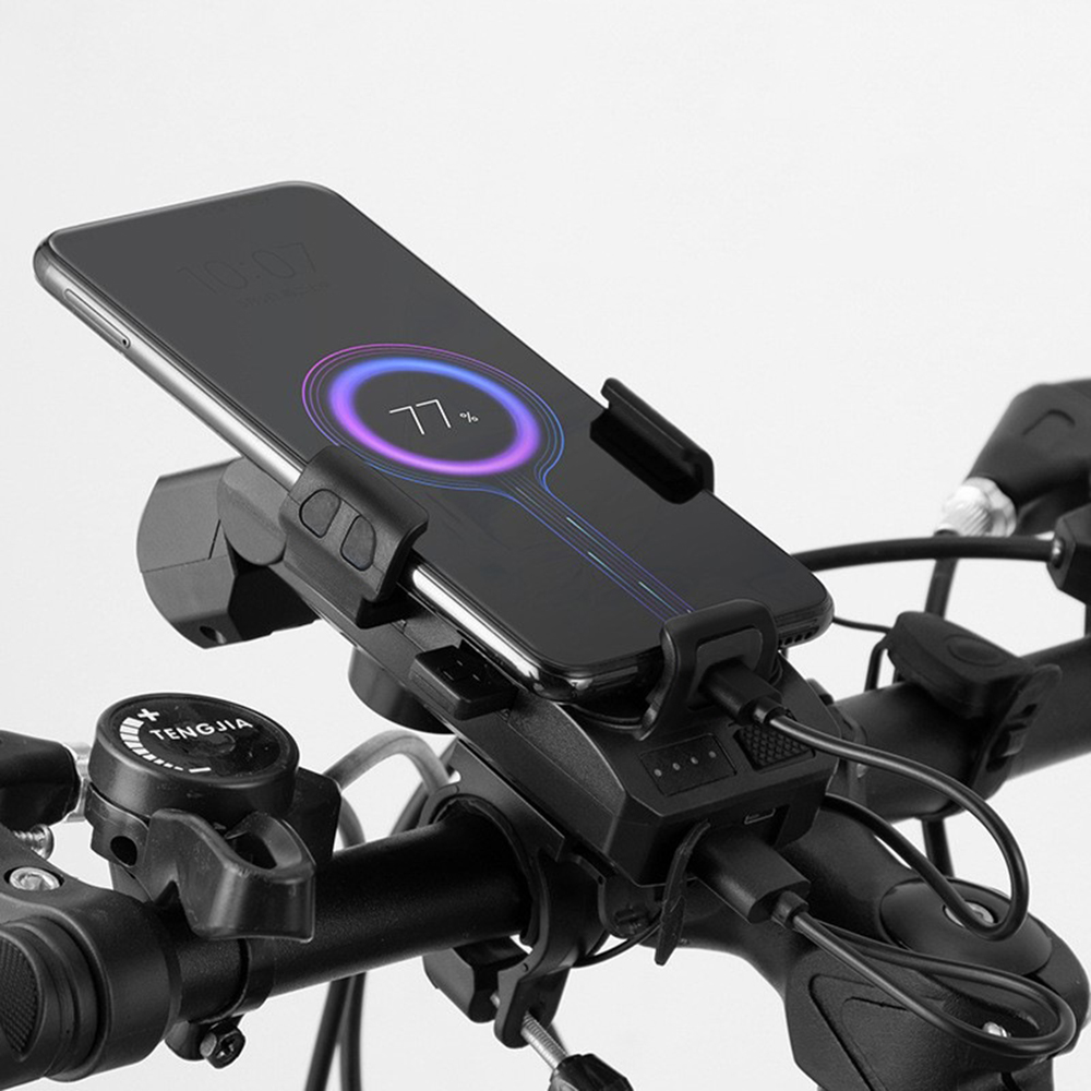 Oce LED 자전거 충전기 전조등 벨 블랙 자전거라이트 휴대폰충전기 클락션 후레시