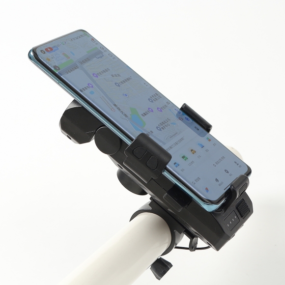 올인원 USB충전 스마트폰 거치 자전거 전조등(블랙)