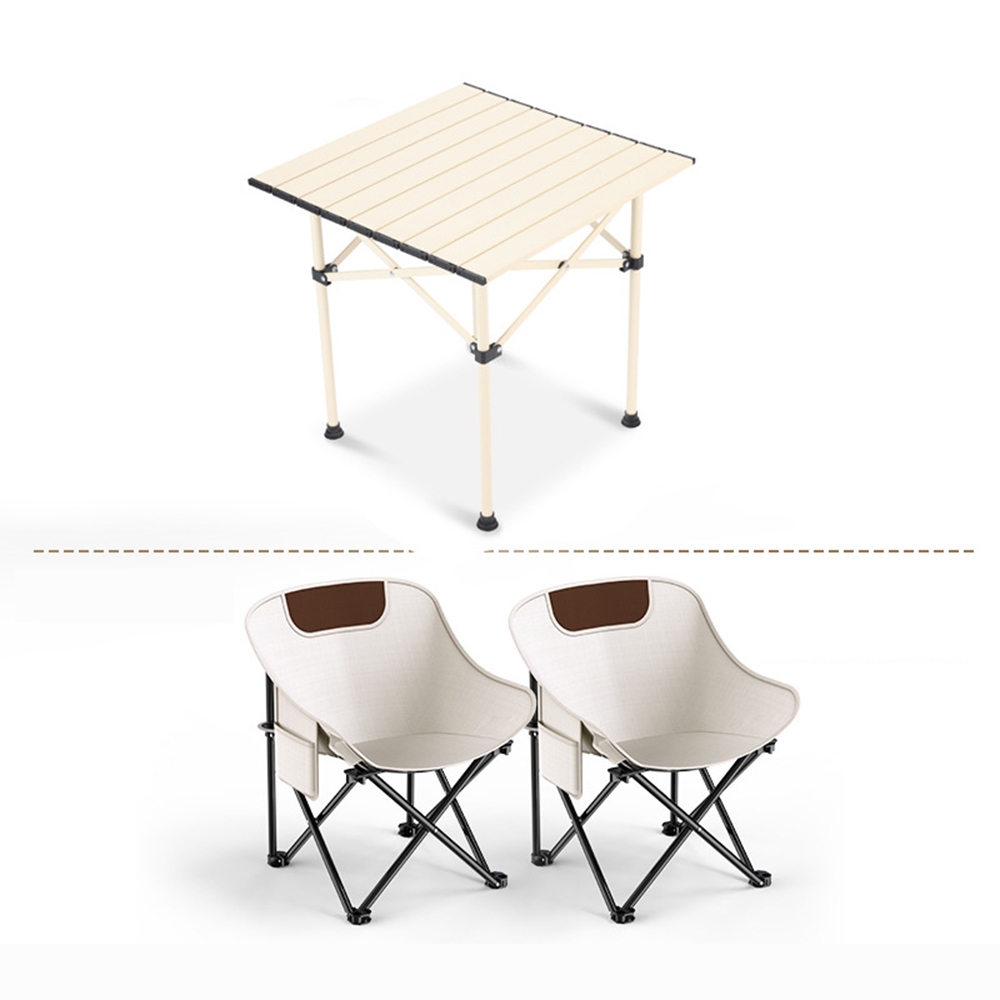 접이식 캠핑 테이블 세트(2인용) (화이트)
