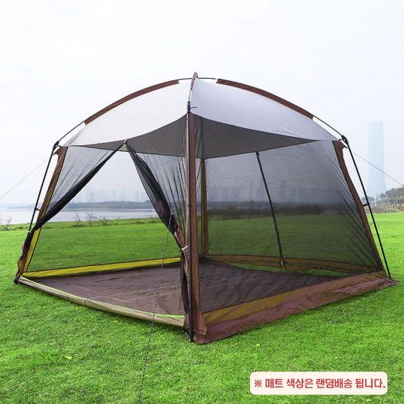 대형 야외 모기장 텐트/매트 세트(5~8인용) (브라운)