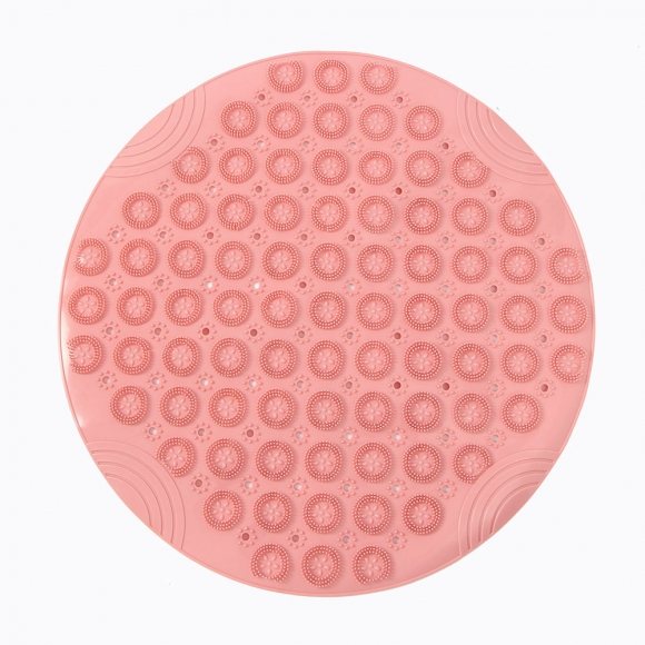풋브러쉬 미끄럼방지 욕실매트(55x55cm) (핑크)  