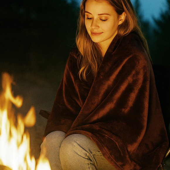 스무스 컬러 양털담요(브라운) (100x120cm)  