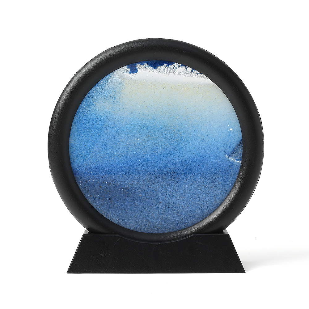 Oce 물과 공기 고운 모래 그림틀 블랙블루 움직인는 물 액자 릴렉스 앤틱 소품모래놀이 상자 카페 오브제