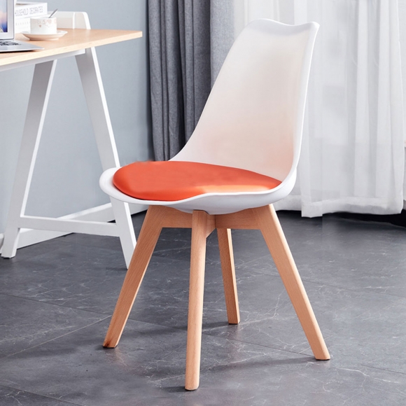 투톤 인테리어 의자(화이트/오렌지)
