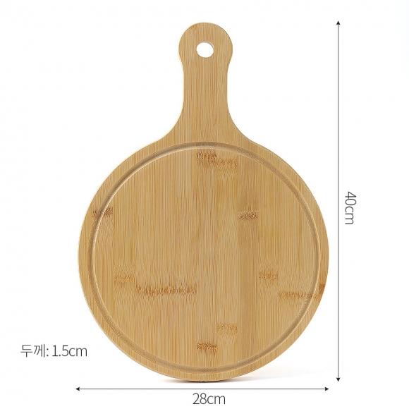 [쿠킹홈] 대나무 손잡이 피자트레이(원형) (40x28cm)