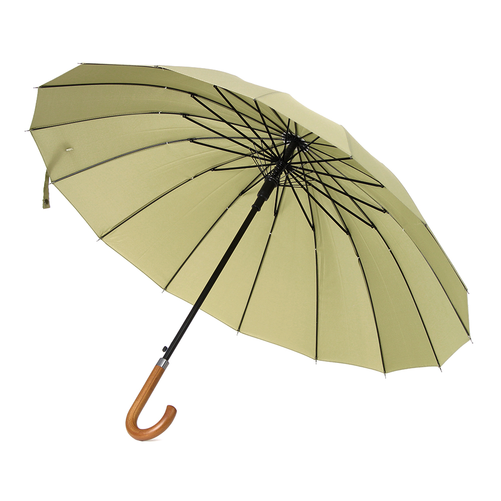 Oce 우드 손잡이 자동 큰 우산 카키 SUNSHADE 데이트 장우산 커플 우산