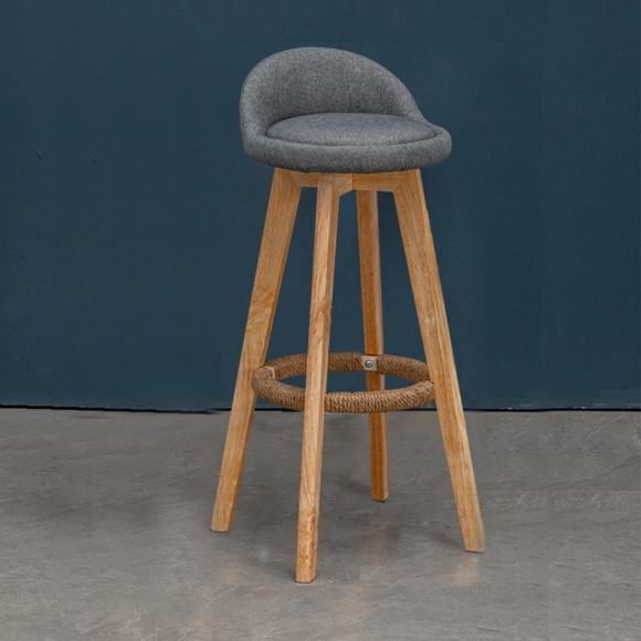 가죽 마이홈 원목바 의자 (83cm)