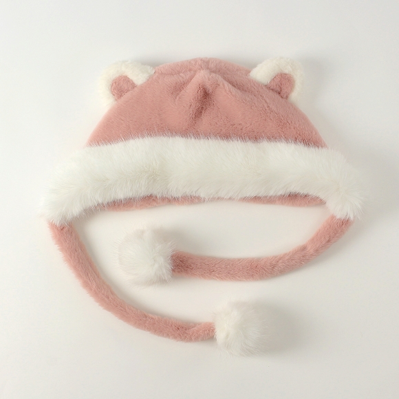 방울방울 곰돌이 귀달이 모자(핑크)
