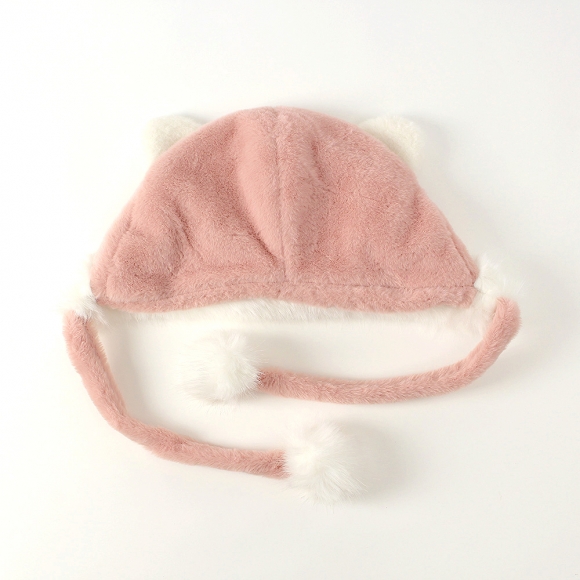 방울방울 곰돌이 귀달이 모자(핑크)