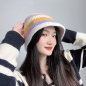 레인보우 니트 버킷햇(화이트)  