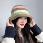 레인보우 니트 버킷햇(브라운)