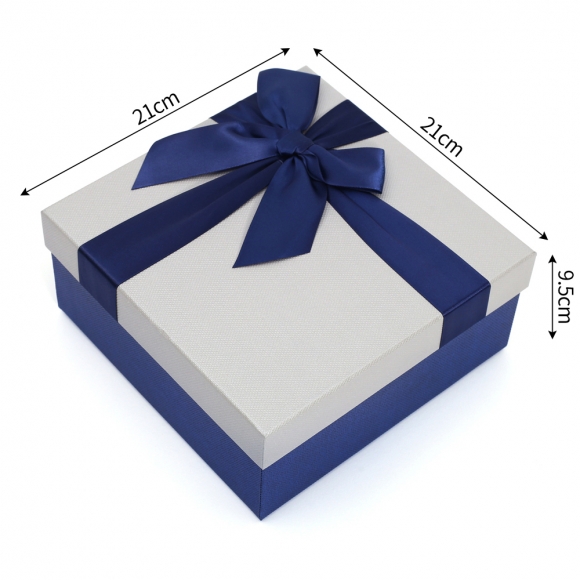 스페셜 리본 선물상자 2p세트(21x21cm) (그레이)