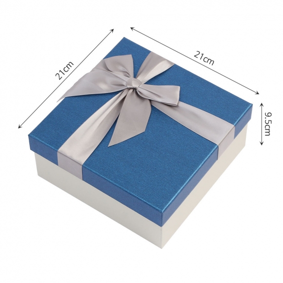 스페셜 리본 선물상자 2p세트(21x21cm) (블루)