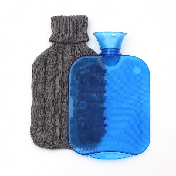 터틀넥 니트 보온 물주머니(1.7L) (그레이)