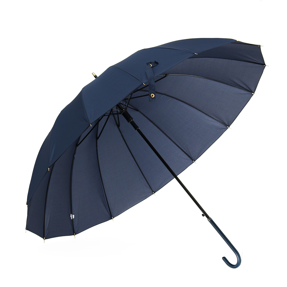 Oce 가죽 손잡이 자동 큰 우산 네이비 대형 자동우산 커플 우산 햇빛차단 골프 우산