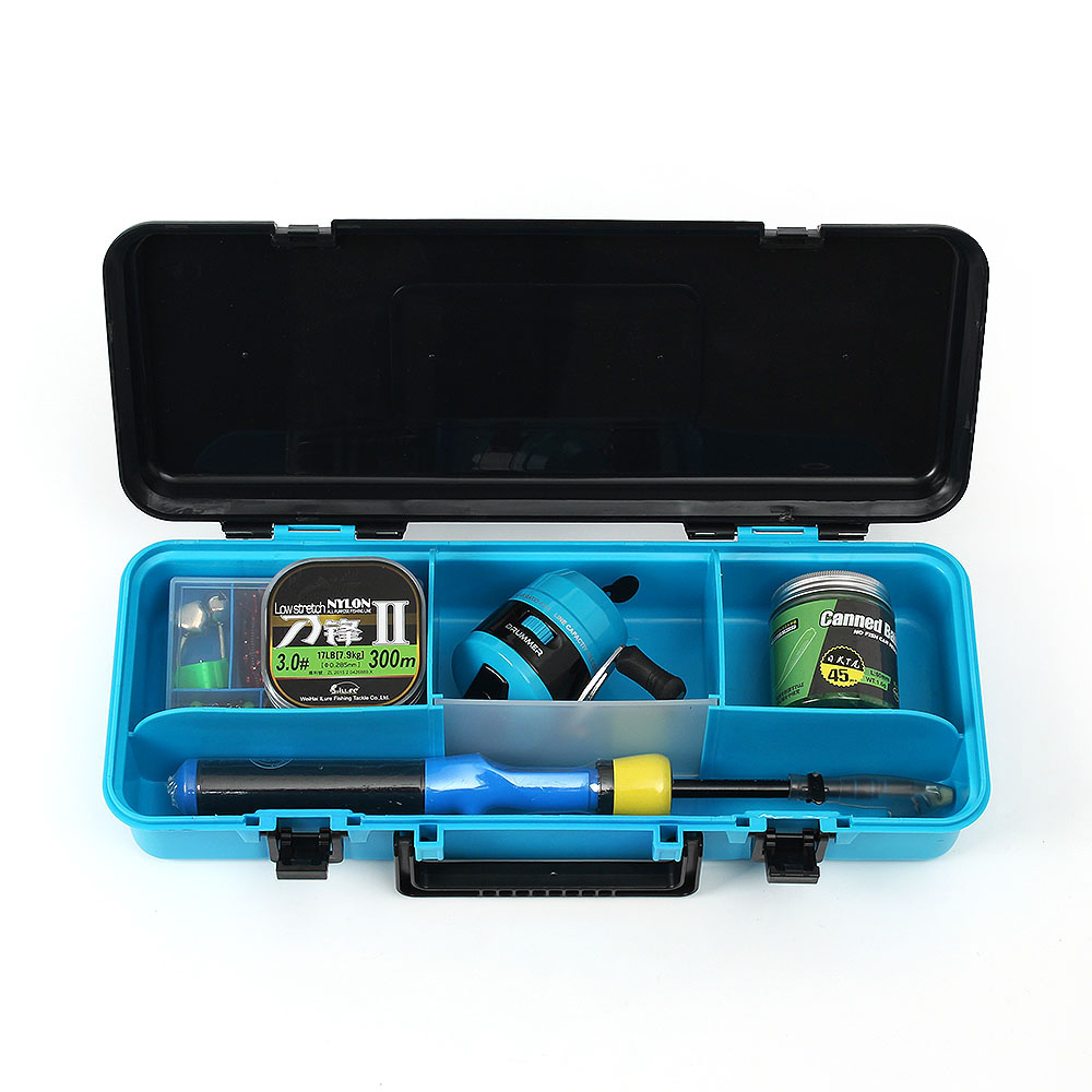 Oce 경량 릴 루어 낚시대 가방 set 1.2m 블루 가짜 미끼 태클 박스 로드 파우치 로드 케이스