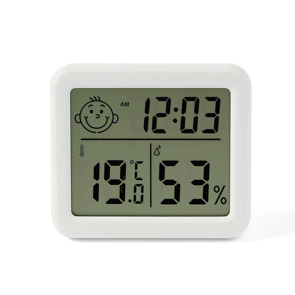 Oce 화이트 데스크 시계 디지털 탁상시계 스탠드 습온도계 디지털 습도계 벽시계 숫자 벽시계