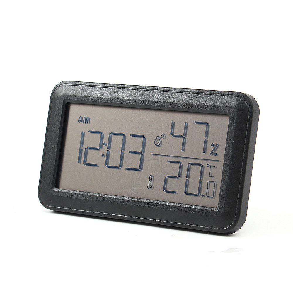 Oce 온습도 데스크 시계 디지털 탁상시계 블랙 스마트 탁상시계 책상 디지털온도계 벽걸이 달력 날짜