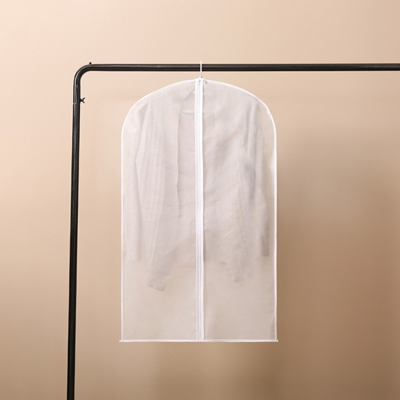 정리만렙 반투명 지퍼식 옷커버 5p세트(화이트) (60x100cm)