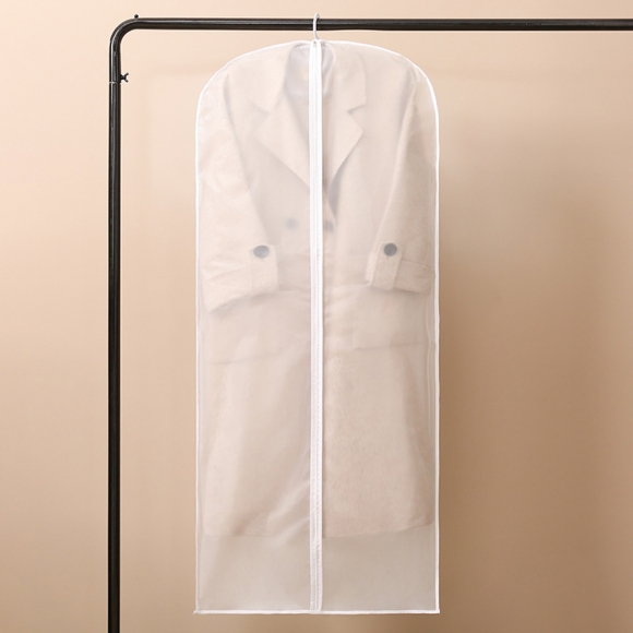 정리만렙 반투명 지퍼식 옷커버 3p세트(화이트) (60x140cm)