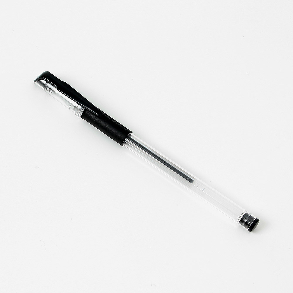 Oce 고급 뚜껑 부드러운 볼펜 100p 0.5mm 블랙 고무 그립 볼팬 다이어리 펜슬 사은품