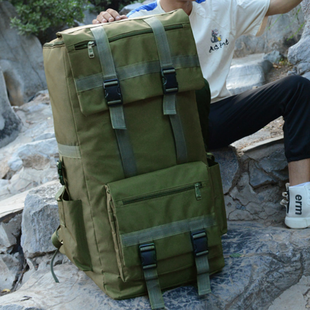 Oce 1.6kg 가벼운 대용량 비박 배낭 120L 그린 라아지 륙색 도보 여행용 백팩킹 침낭 가방