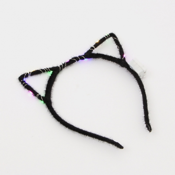 LED 큐티 고양이 머리띠 5p세트(블랙)