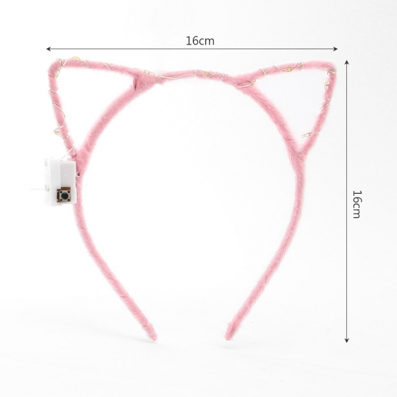 LED 큐티 고양이 머리띠 5p세트(핑크)