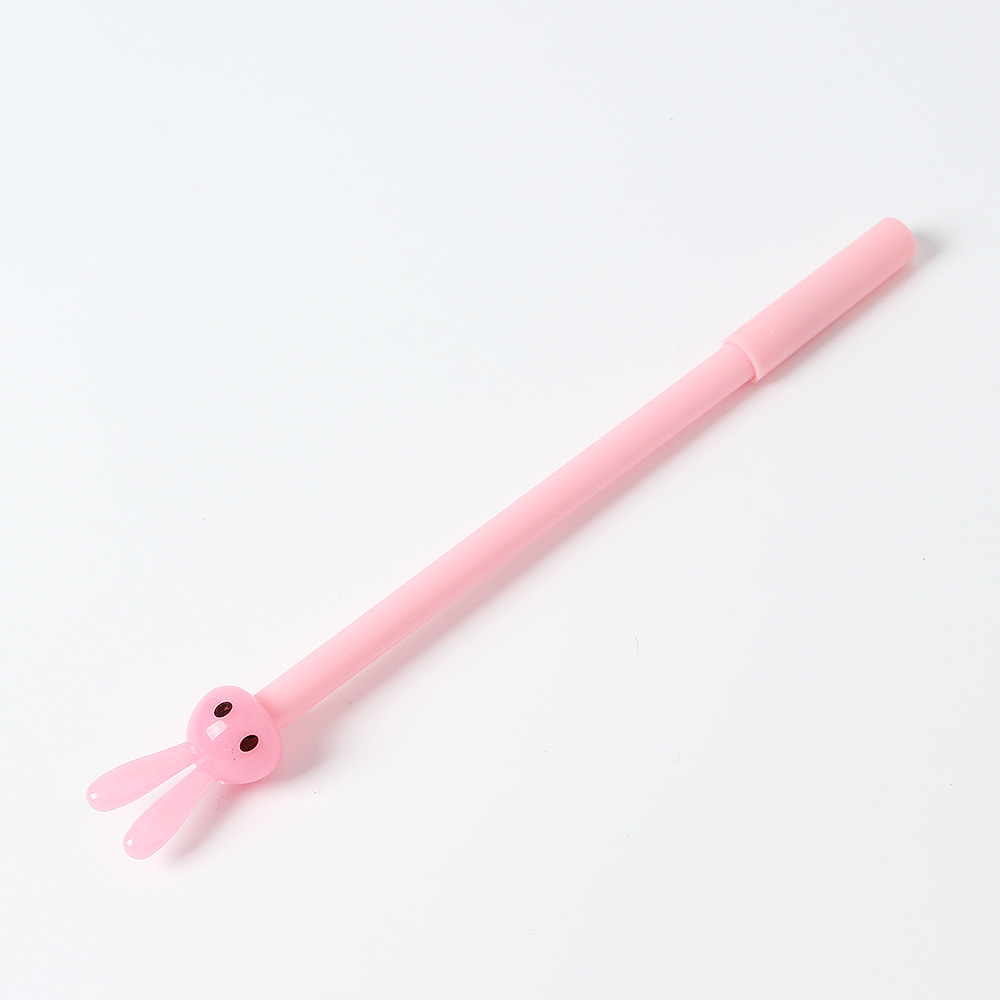 Oce 래빗 부드러운 볼펜 10p 핑크 0.5mm 뚜껑 펜 필기 볼펜 노트 필기류