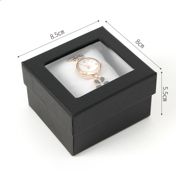 로맨틱 플라워 여성 손목시계(블랙)