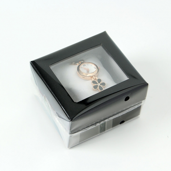 로맨틱 플라워 여성 손목시계(블랙)