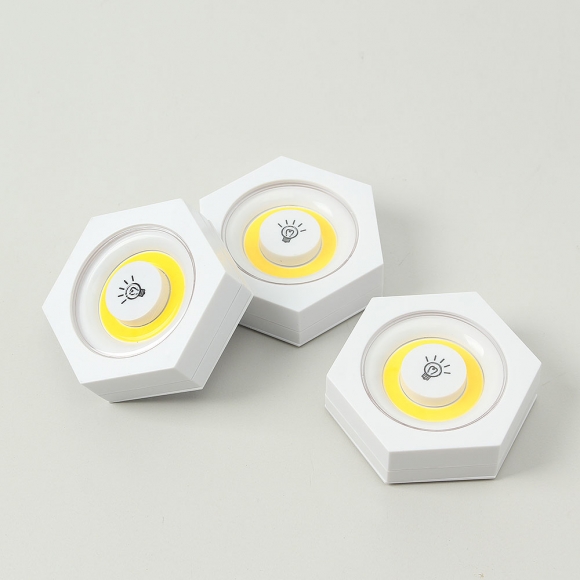홈앤 LED 붙이는 조명 무드등 3개입(웜색) (리모컨포함)