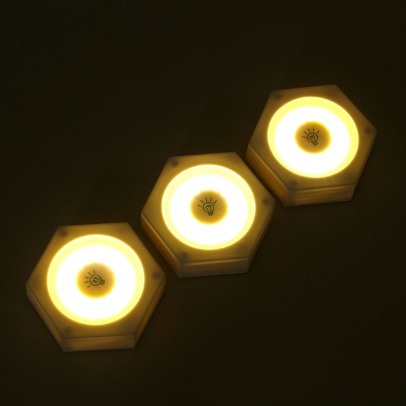 홈앤 LED 붙이는 조명 무드등 3개입(웜색) (리모컨포함)
