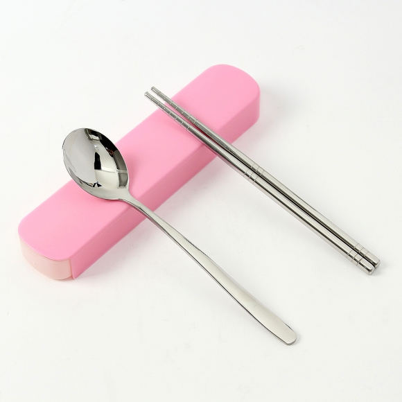 메이트 휴대용 수저 2세트(핑크)