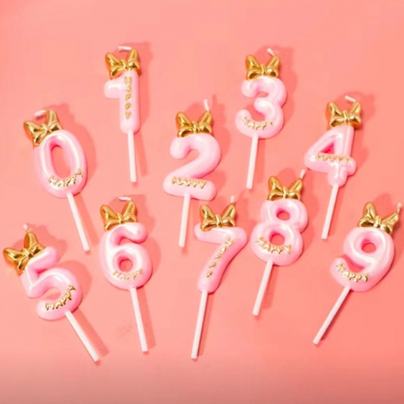 생일초 숫자 0~9 A-3(핑크)