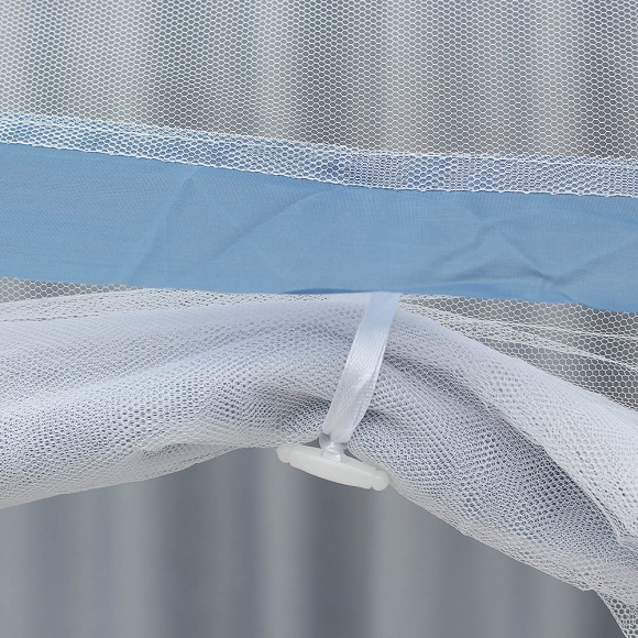 [리빙피스] 딥슬립 사각 원터치 침대모기장(120x200cm) (블루)