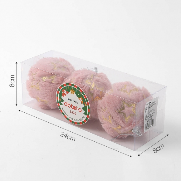 [도토로] 핑크블라썸 패브릭 장식볼 3p세트(8cm) (별폼폼이)  